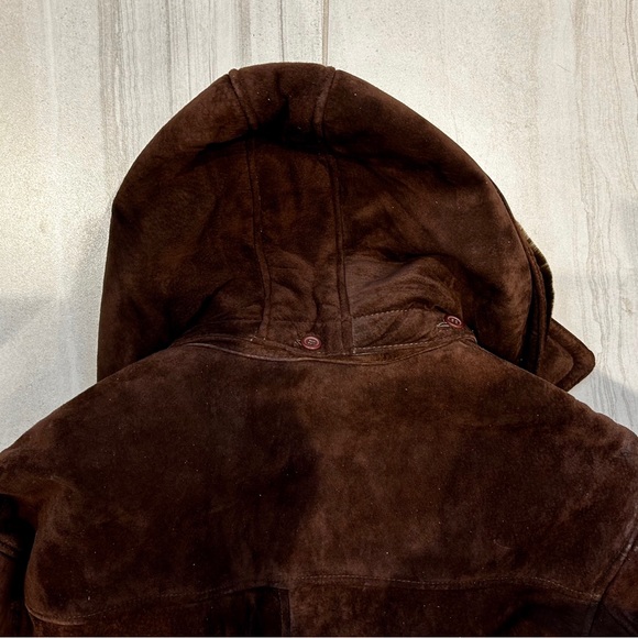 VINTAGE SHEEPSKIN SHEARLING “MARLBORO MAN” COAT JACKET WESTERN TRUCKER L BROWN - Picture 3 of 14